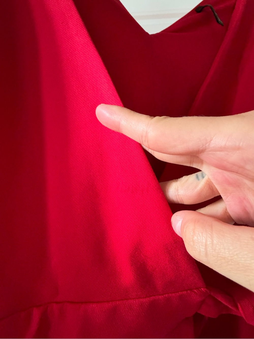 Zara Women’s Red Wrapped Pleated Quarter Sleeve Mini Dress - Picture 8 of 13